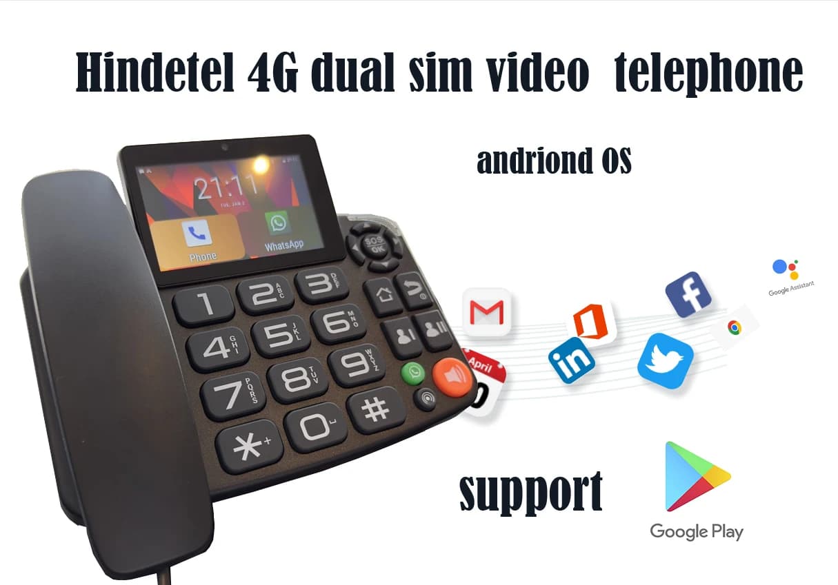 Telefono cordless fisso 4G Scheda SIM Landline Google play all'interno Video wireless Desktop telefono inalámbrico de casa