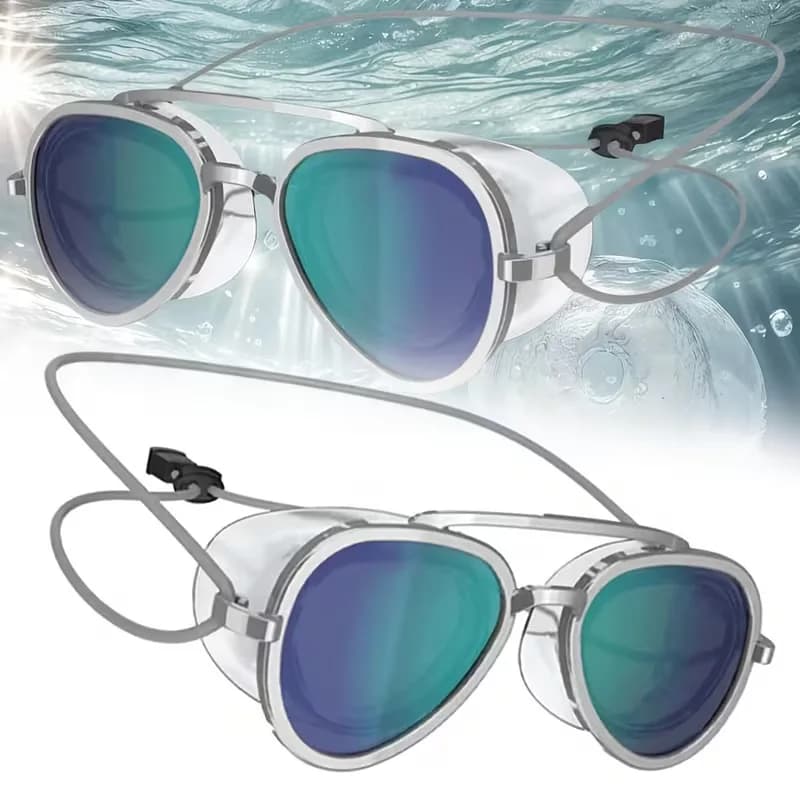 Nuovi Occhialini da Nuoto Unisex con Visione Completa Antiappannamento, Occhialini Professionali HD Impermeabili con Silicone Regolabile per Adulti e Surf