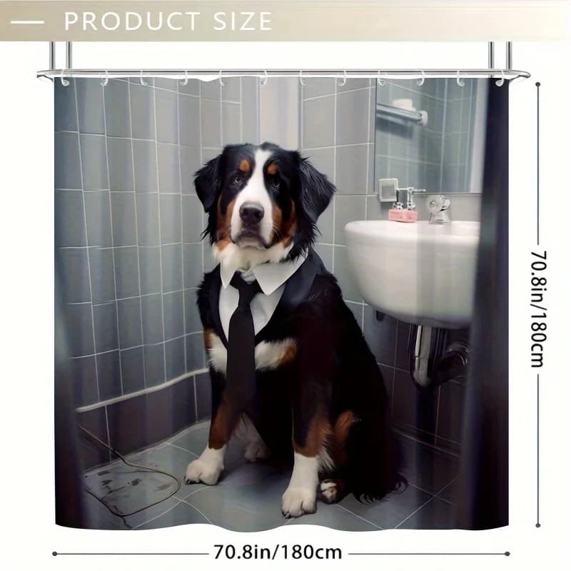 Divertente cane in abito tenda da doccia umorismo arte animale arredamento per il bagno tenda da bagno impermeabile dal design unico per animali domestici