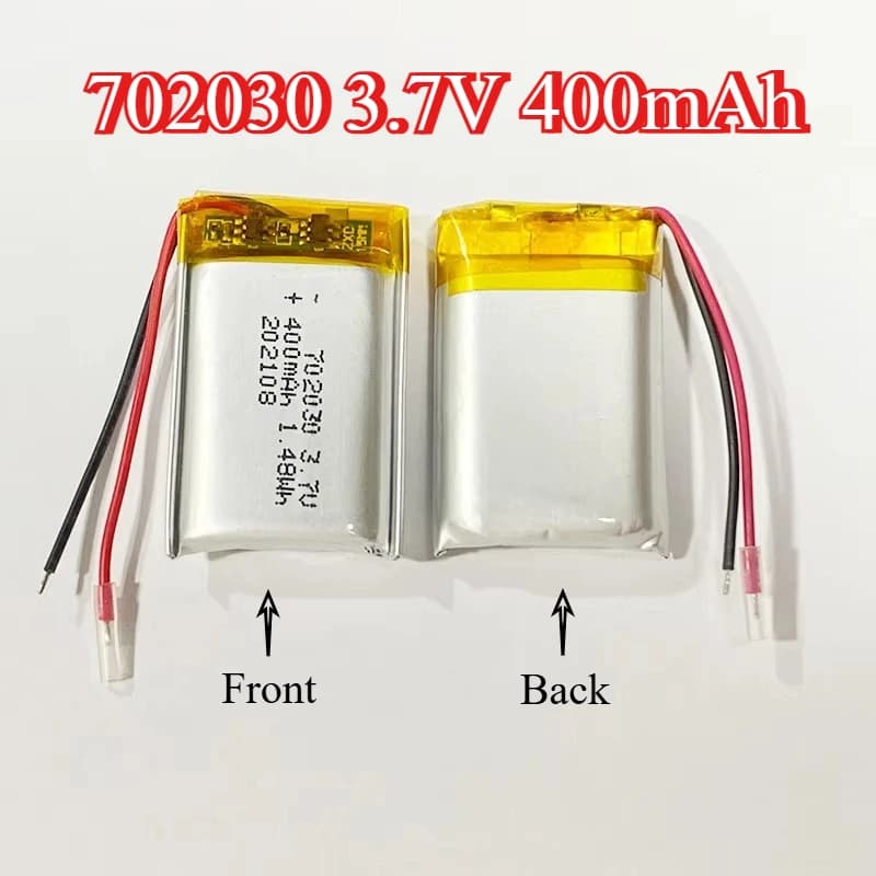 702030 3.7V 400mAh Rechargeable Lithium Polymer Battery for DIY MP3 GPS PSP DVR Remote Control Drone Beauty Tools Toys
