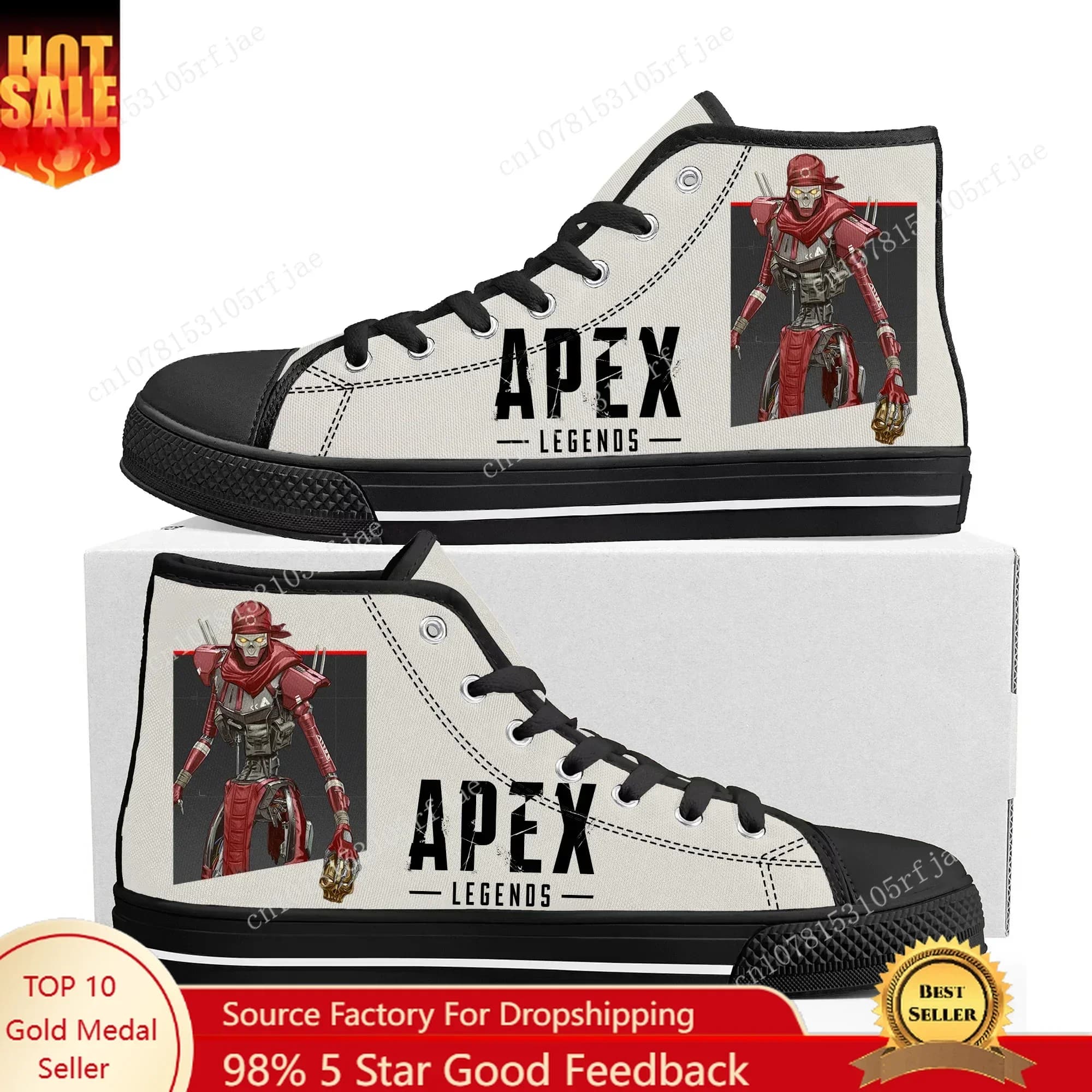 Apex Legends Revenant High Top Sneakers Mens Womens Teenager High Quality Canvas Sneaker Trendy Versatile Sports Shoes