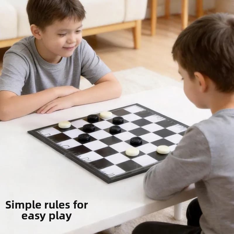 Portable Folding Chess Set Board Game for Adults Leisure Travel with Chess Pieces, Foldable Board Tabletop Family Party Gift