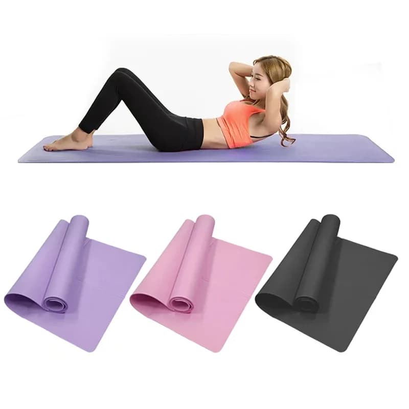 Yoga mat for home TPE thickened solid color enlarged mat for home exercises for beginners equipment fitness mats for men and women