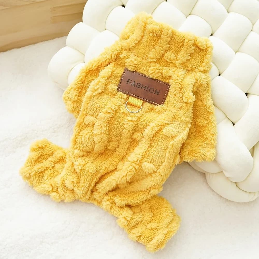 Dog Coat Warm Dog Four Legged Clothes Thicken Fleece Dog Jumpsuit Soft with D Ring Winter Dog Pajamas Outdoor Wear