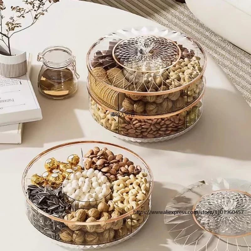 Piatto di frutta di lusso leggero Piatto di frutta per soggiorno domestico Scatola di caramelle Piatto di frutta secca per snack