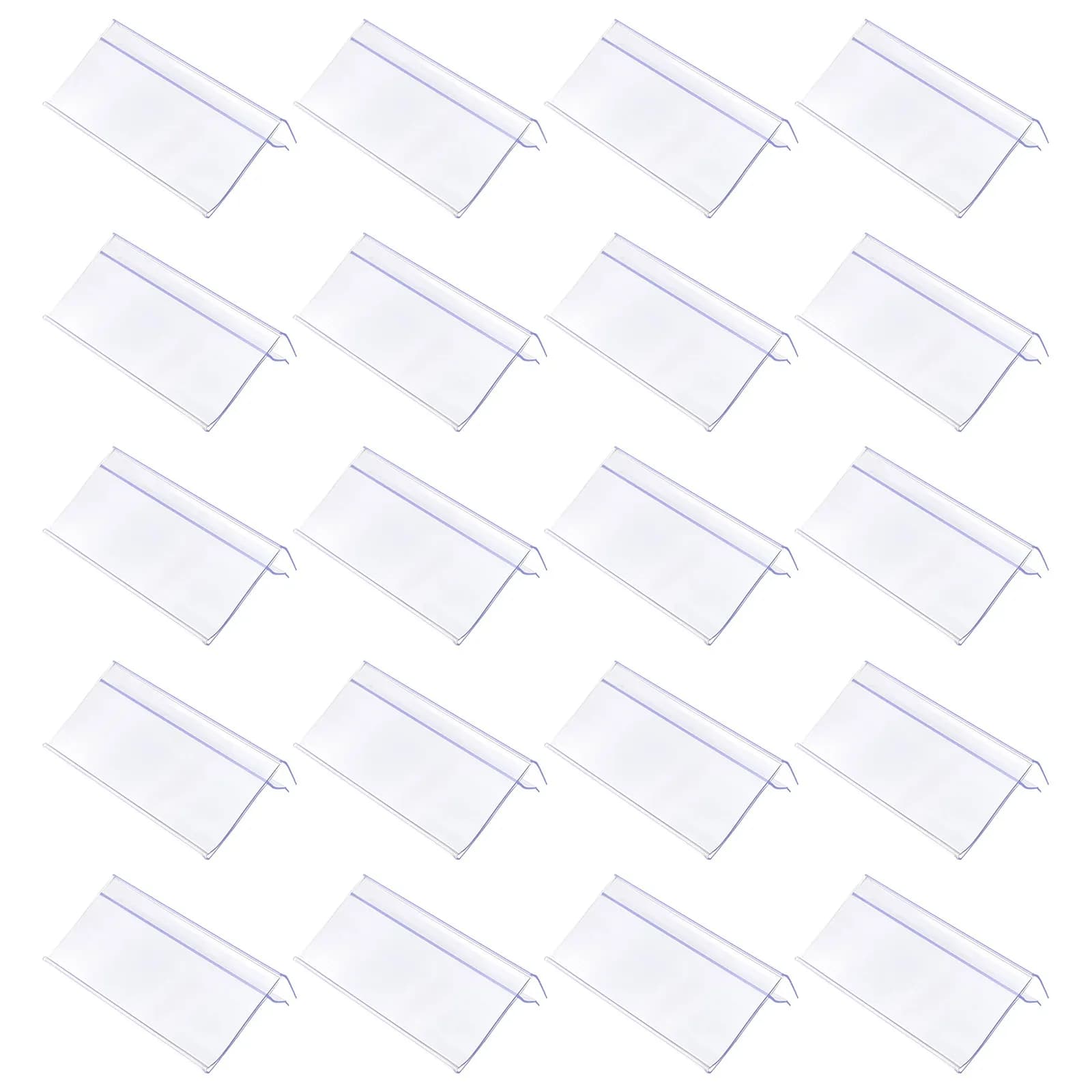 30 Pezzi Porta Etichette Prezzo Trasparenti in Plastica, Espositori per Prezzi al Dettaglio per Scaffali di Negozi, Cartelli Pubblicitari