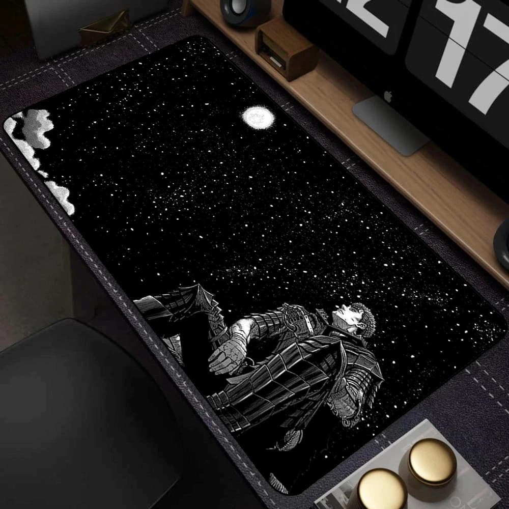 Anime Guts Sword Mouse Pad 90x40 Non-Slip Thickened Gaming Desk Mat Laptop Keyboard Tray Office Student Cushion Black