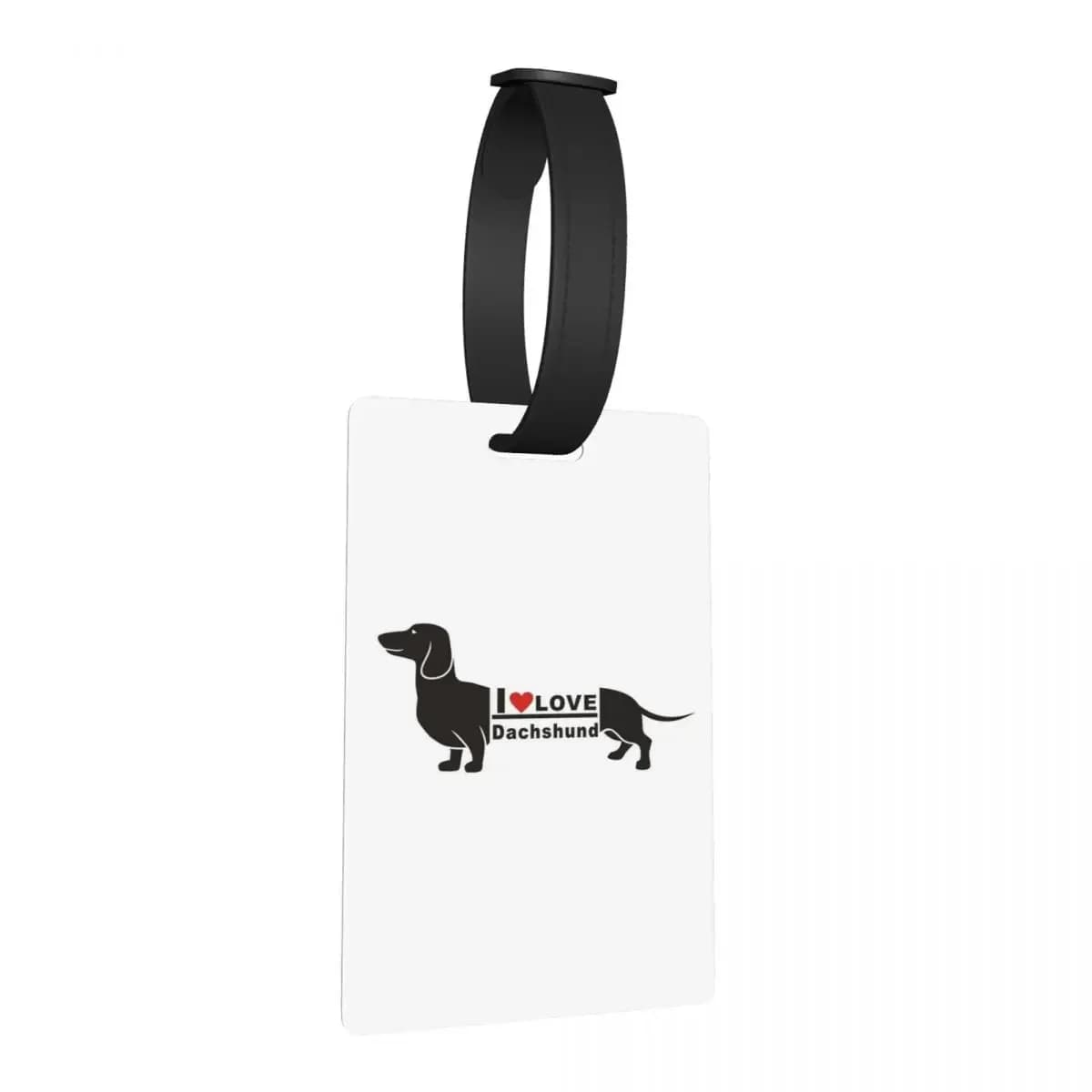 Ritratto fotografico cane bassotto Popart I Love Etichette per bagagli Accessori per valigie Etichetta per imbarco per bagagli Porta etichette ID Nome Indirizzo
