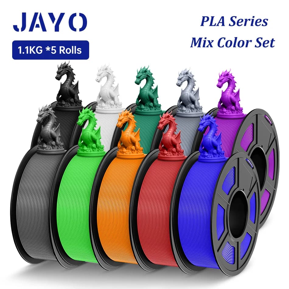Filamento 3D JAYO PLA +/PLA Meta/PLA Opaco/PLA PLUS 2.0/ PLA 1.75MM 5 Rotoli Filamento stampante 3D Coloful Neatly Wound 1.1KG