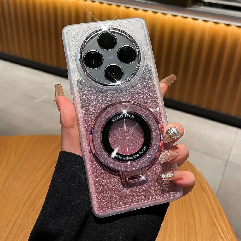Luxury Glitter Magnetic Ring Holder Phone Case For Honor X9 X8 X7 X6 C B A X5B/Plus TPU Soft Silicone Shockproof Protect Cover