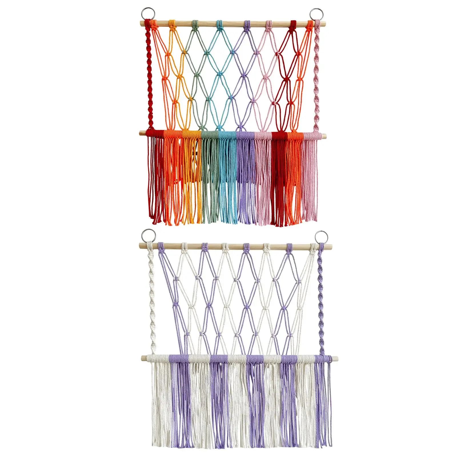 Stuffed Animal Storage Hammock Plush Toys Holder Net Boho Macrame Cotton Rope Tapestry for Play Room Decoration