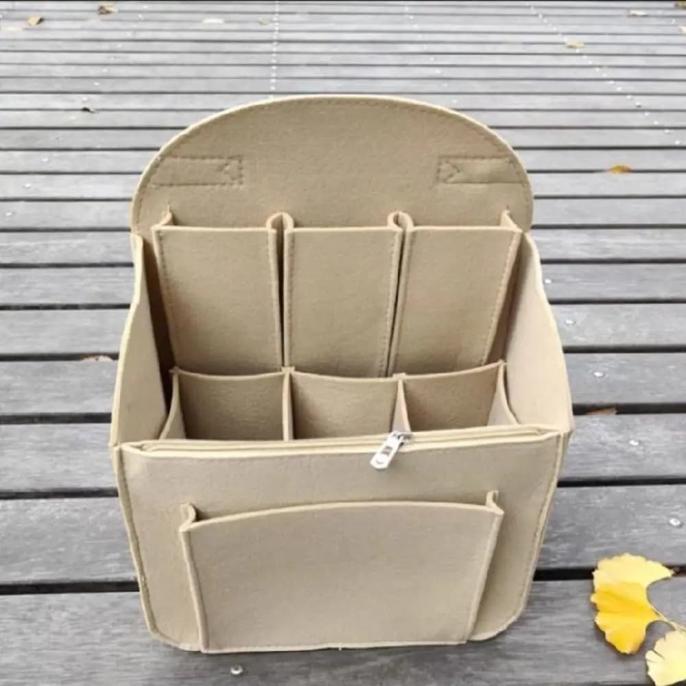 Borsa con inserto in feltro per organizer per trucco per borsa da viaggio interna Borsa portatile Borse per cosmetici adatte a varie borse da zaino da donna
