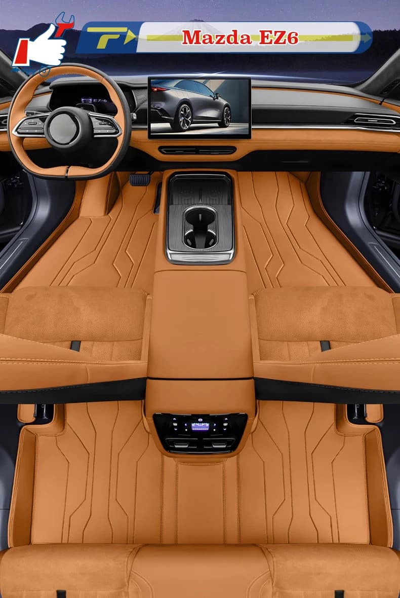 Carpet with left guide for Mazda EZ6 2024 Full-Surround Foot Mat Floor Mat Waterproof Mat