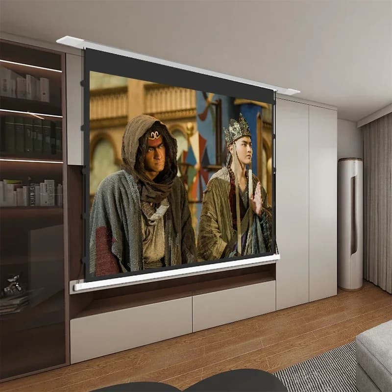 Mivision Obsidian Schermo di proiezione da soffitto motorizzato ALR anti-luce a fuoco lungo per proiettore a lancio standard, MVCRH-8