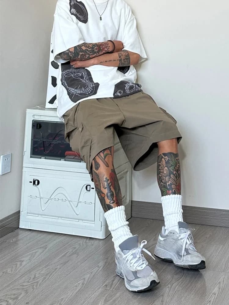 Thick Needle Retro American Style Men And Women Solid Color Thick Line Mid Calf Long Tube Socks