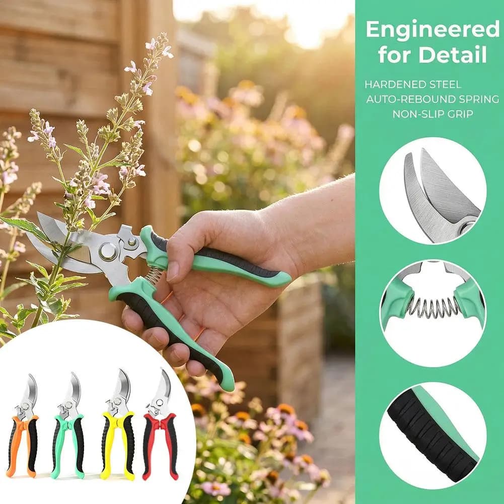 190mm Professional Power Scissors, Multifunctional Copper Supplies with Stainless Steel Blades For Fruit Trees