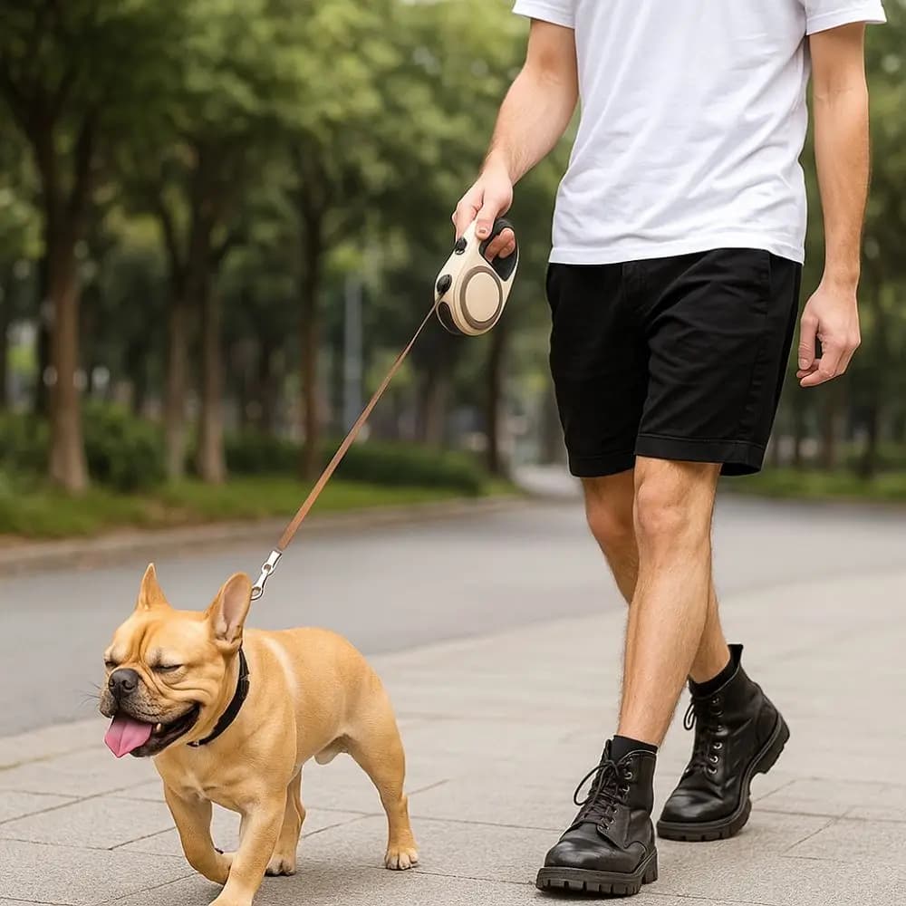 Guinzaglio per Cani Resistente all'Usura, Anti-morso, Regolabile, Estensibile Automaticamente, per Passeggiate e Viaggi