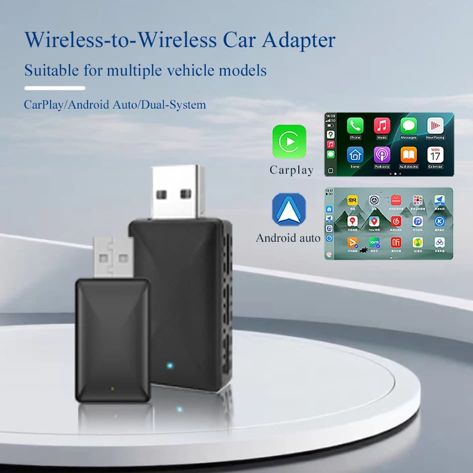 Wireless Carplay Adapter 2in1 Android Auto Wired to Dongle Wireless AI Smart Box Automatic Connection Smart Car Systems