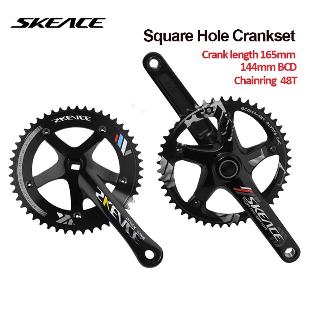 SKEACE 48T BMX Crankset,Single Speed Chain Wheel 144BCD 165mm Aluminum Alloy Crankset For Fixed-Gear Bikes,Chainwheel BMX Crank