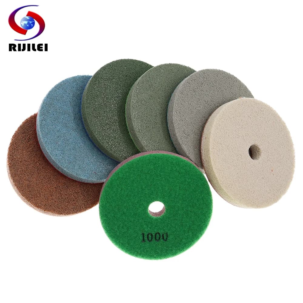 (4FP6) 7 pieces/lottp 100mm sponge polishing pads for granite and marble 4 inch polishing pad for concrete floors foam abrasive disc