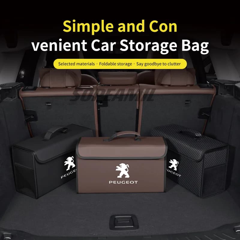 Car Trunk Organizing And Storage Box For Peugeot 106 108 206 207 208 301 307 308 406 407 408 508 607 2008 3008 5008 RCZ Rifter