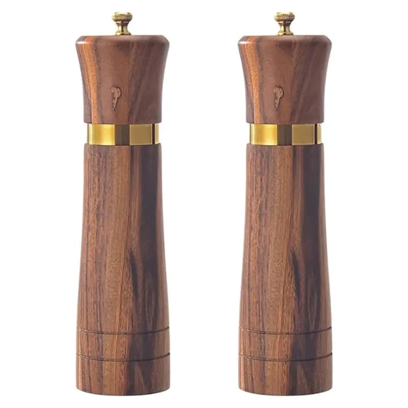 【COMELY】Set macinapepe e macinasale manuale in legno di acacia (2 pezzi), macina spezie manuale ricaricabile