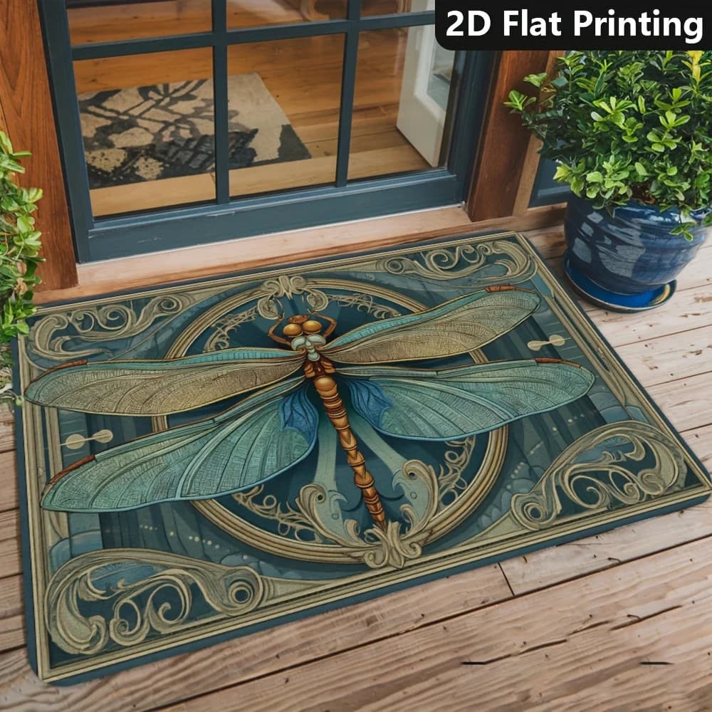 VIKAMA Rural Flower Entrance Door Mat, Anti Slip And Washable Floor Mat, Floor Mat, Bedroom Foyer Home Decoration