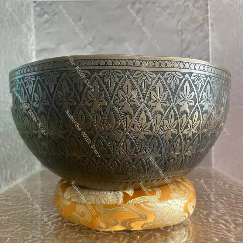 Hand Carved Singing Bowl, Nepalese Meditation Sound Bowl, Home Decor Ornament