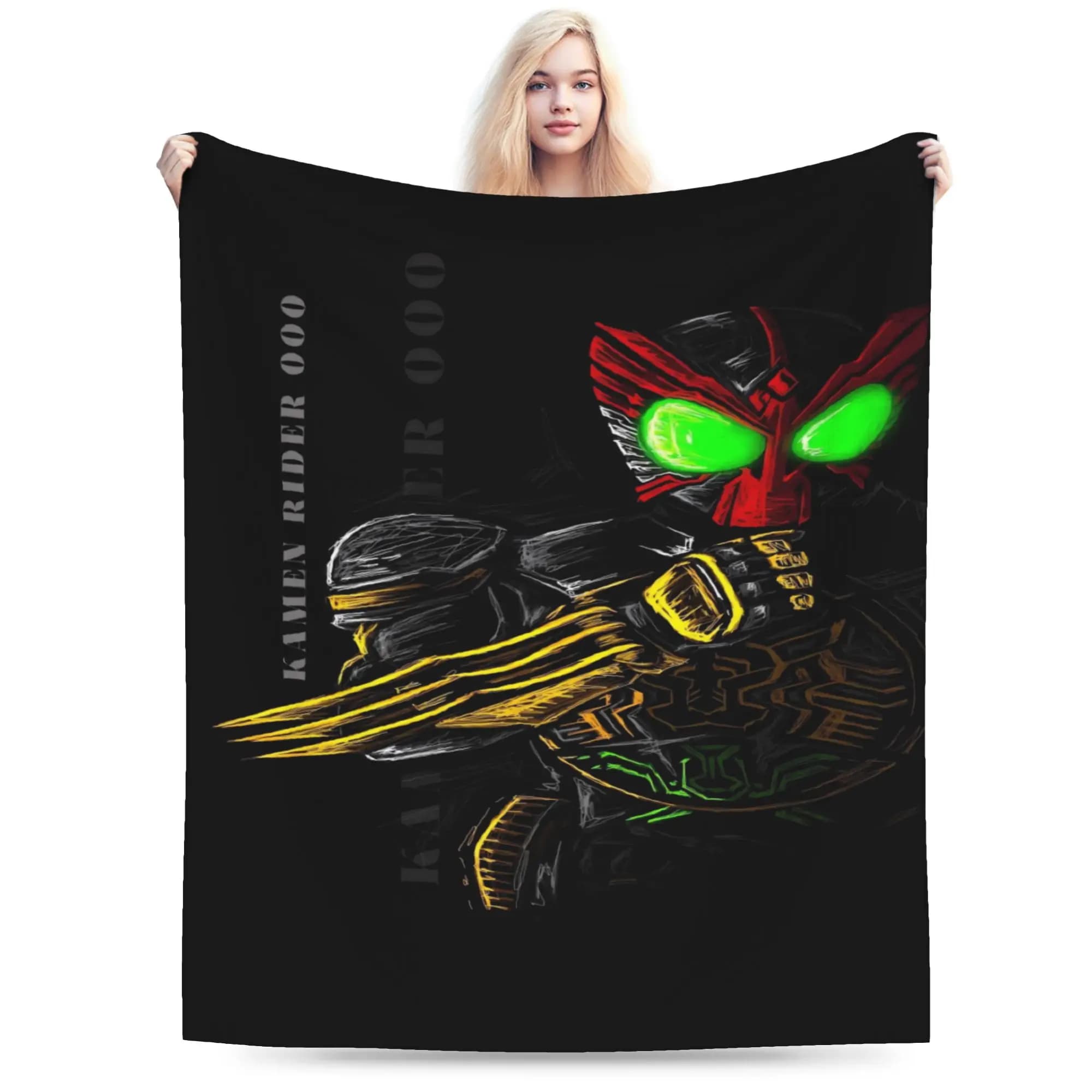 Coperta morbida per bambini, per viaggi in aereo, Kamen Rider Anime (3), coperta in flanella per esterni, divertente copriletto per divano letto