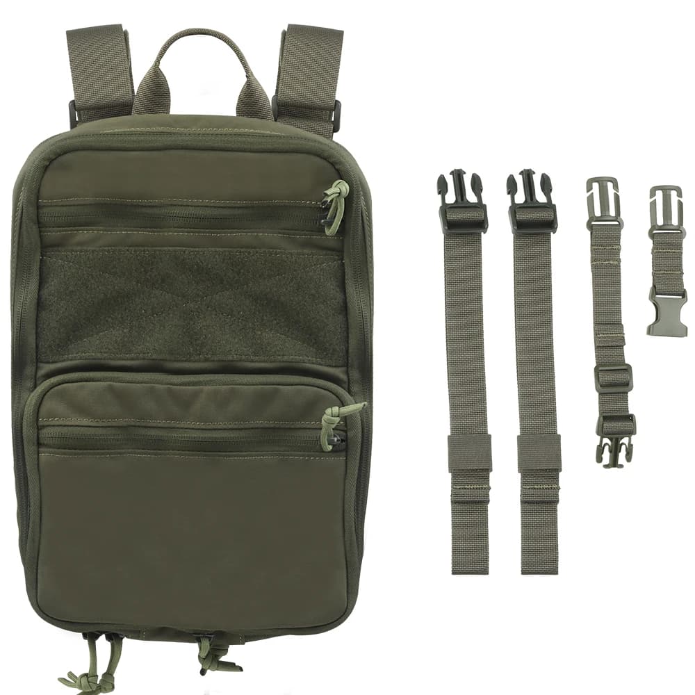Zaino Tattico con Pannello per Idratazione, Tasca Medica per Gilet Molle Airsoft, Porta Piastre, Chest Rig, Zaino Pieghevole/Espandibile