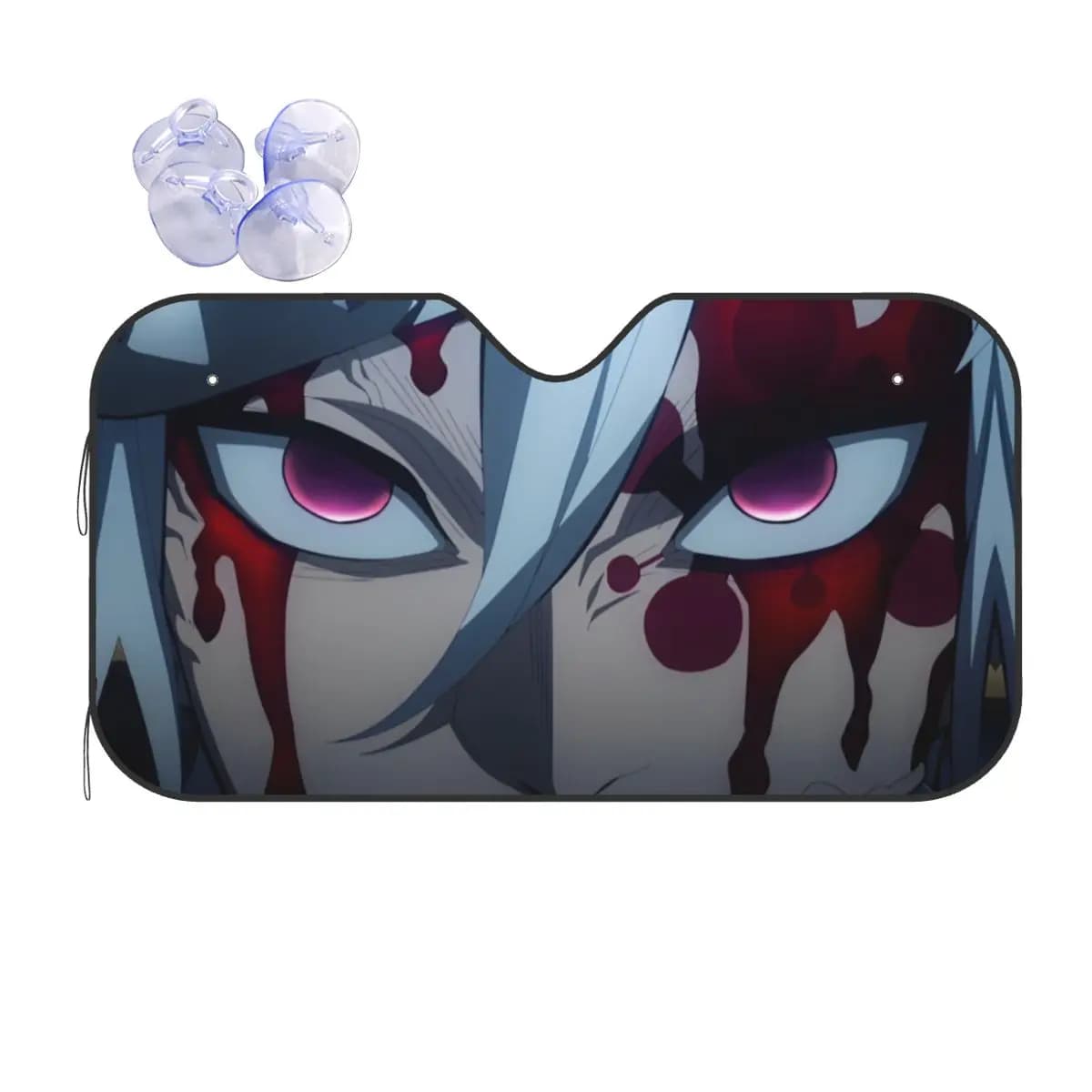 Demon Slayer Gyutaro Parasole Parabrezza Moda Auto Parabrezza Anteriore 76x140 cm Parasole Visiera Scudo di Ghiaccio Protezione Antipolvere