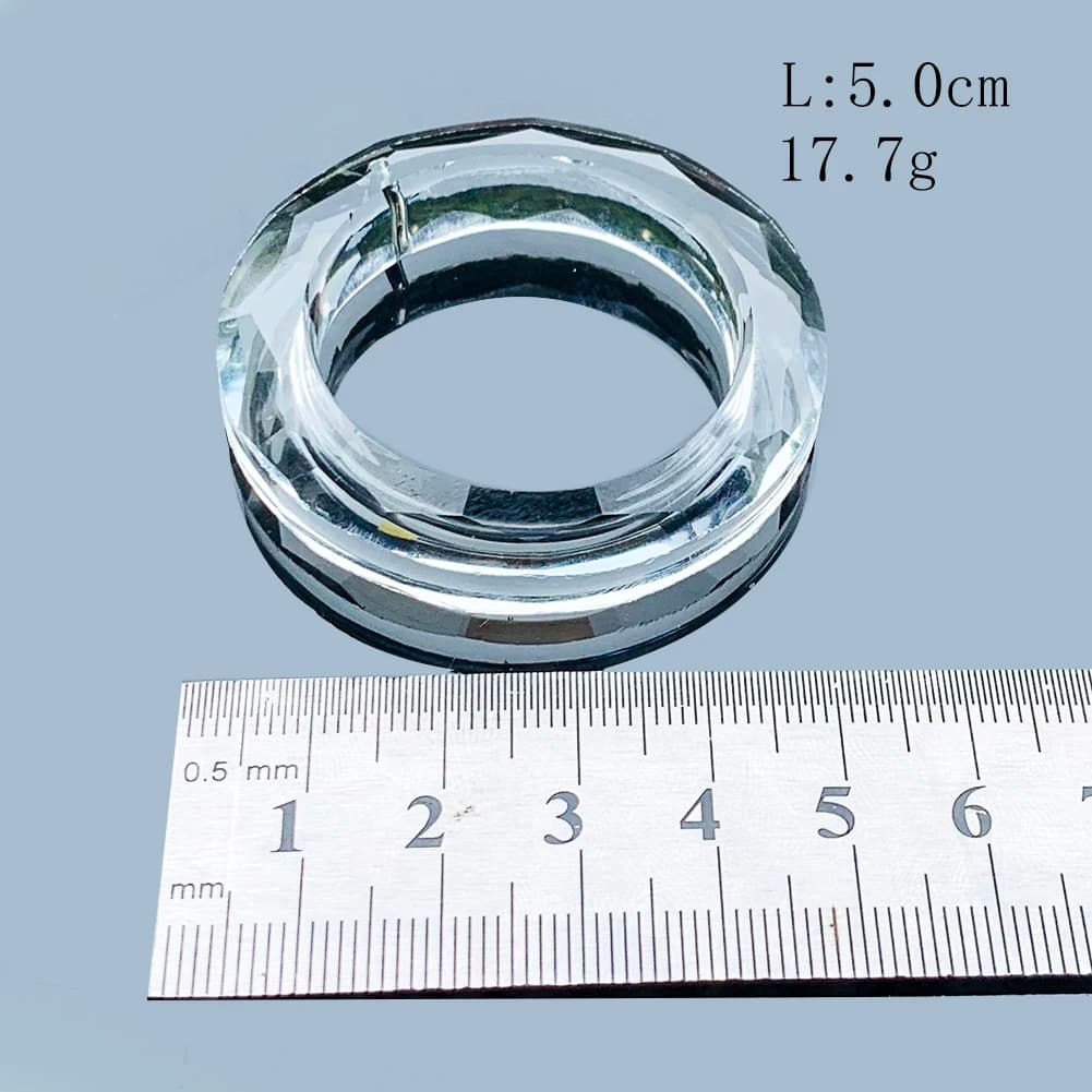 F2 2PCS 50MM Anello trasparente Cerchio Cristalli Pendenti Lampadario in vetro Cristalli Prismi Parti Gocce Anello luminoso Accessori Arredamento della camera