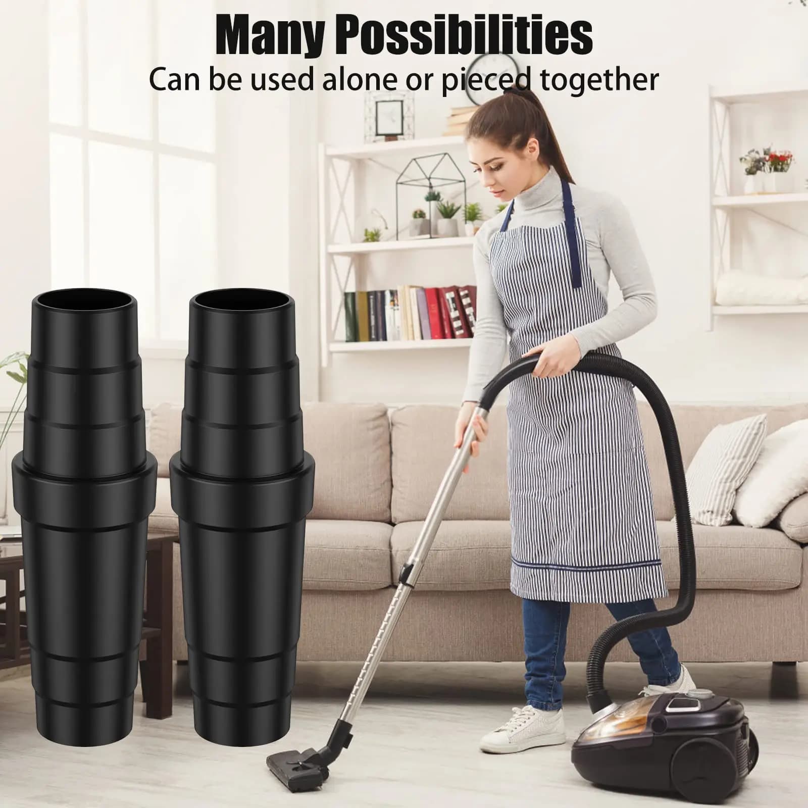Airtight Universal Vacuum Hose Adapter Connector Set 50-23mm Efficient Dust Collection Reducer for Power Tool Workshop