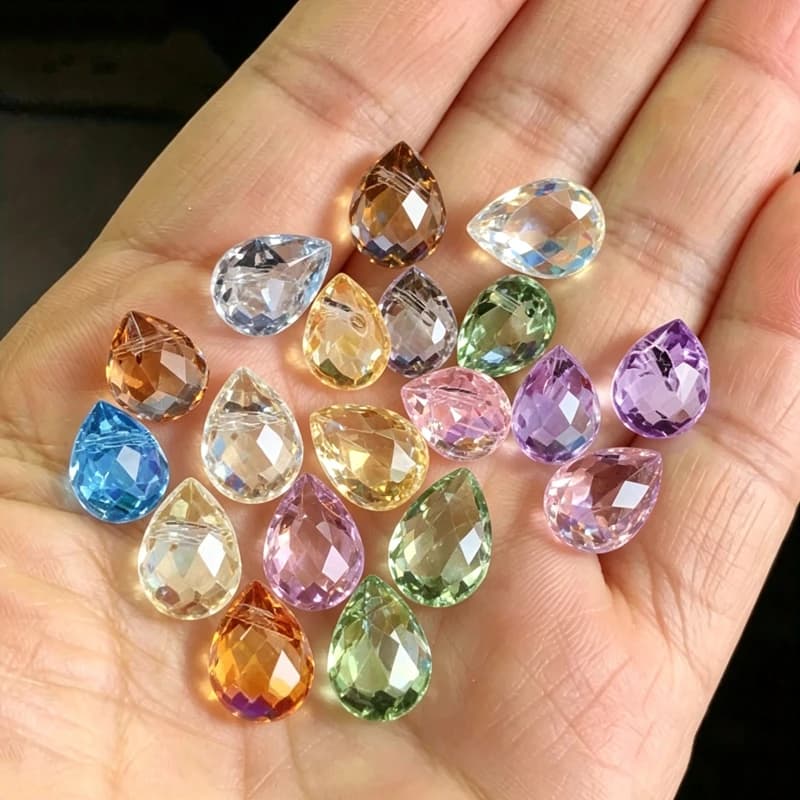8*10mm Colorful Czech Crystal Waterdrop Beads AB Color Faceted Beads For Jewelry Making DIY Necklace Earring Accessory Wholesale