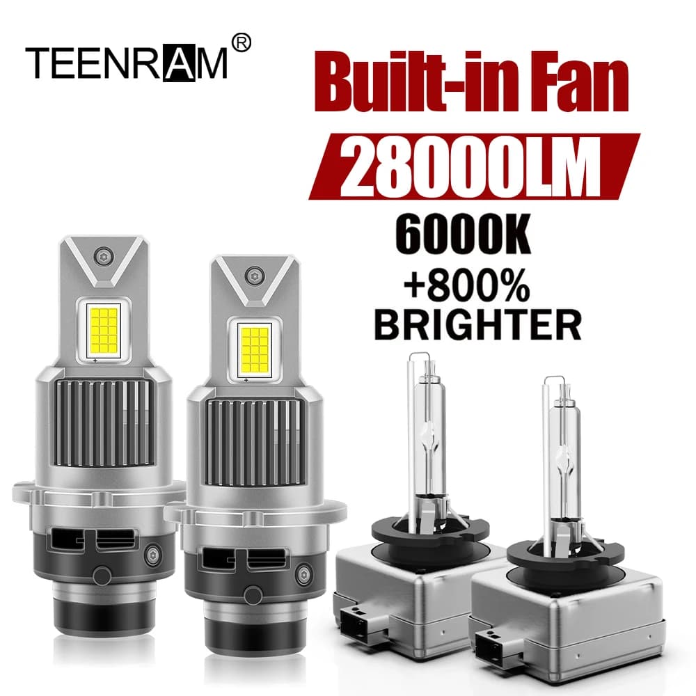 280W D2S D2R HID Xenon lampadine per fari 28000LM doppio tubo di rame D1S D4S D4R fari automatici 6000K bianco 12V luci per Auto a LED