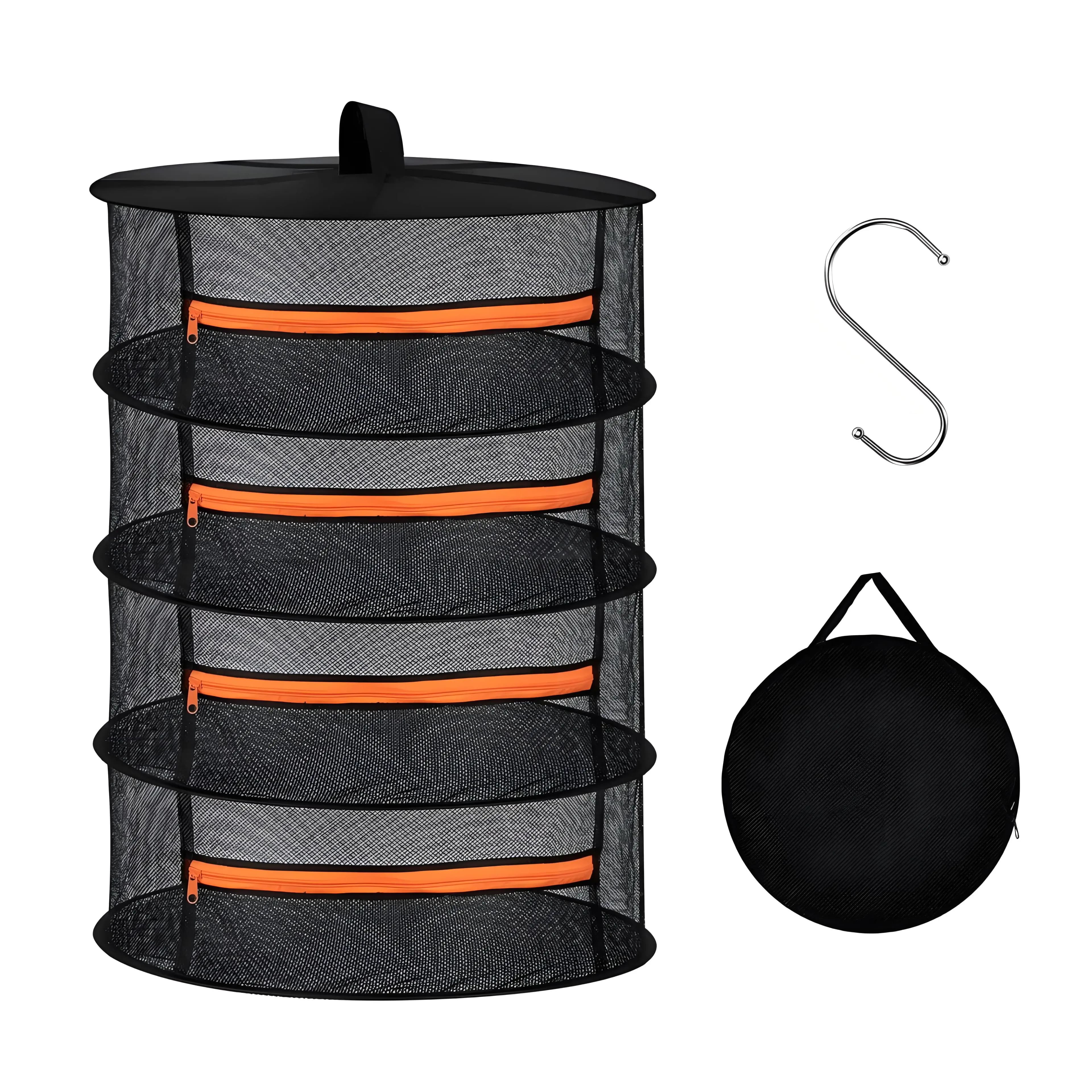 2-foot sheath with S hook Foldable shear net for hanging basket 2/4/6/8 layers with orange hinges for flower seeds and buds