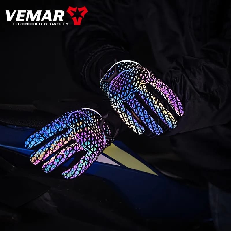 Autumn Winter Motorcycle Riding Gloves for Women Men Warm Fall-proof Windproof Moto Glove Colorful Reflective Touchscreen Gloves