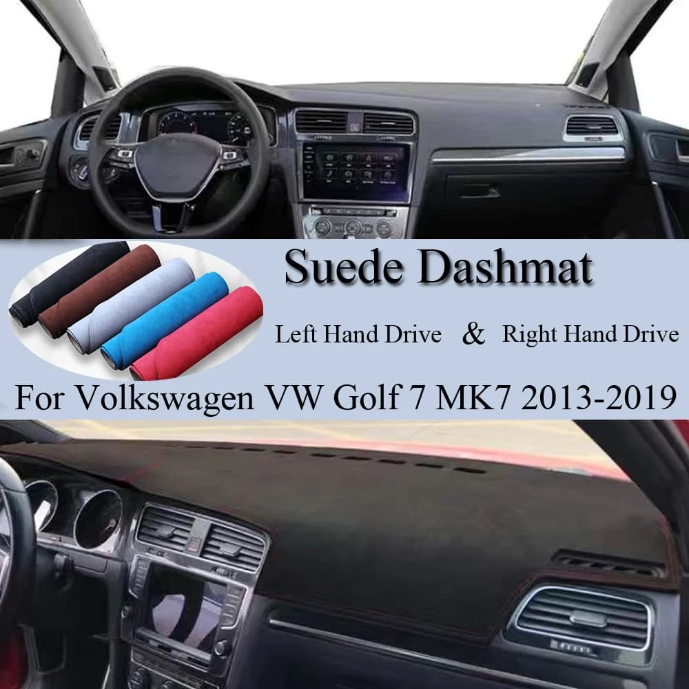 Per Volkswagen VW Golf 7 MK7 2013 2014-2019 tappetino da cruscotto in pelle scamosciata tappetino da cruscotto copertura per cruscotto parasole tappeto accessori per auto