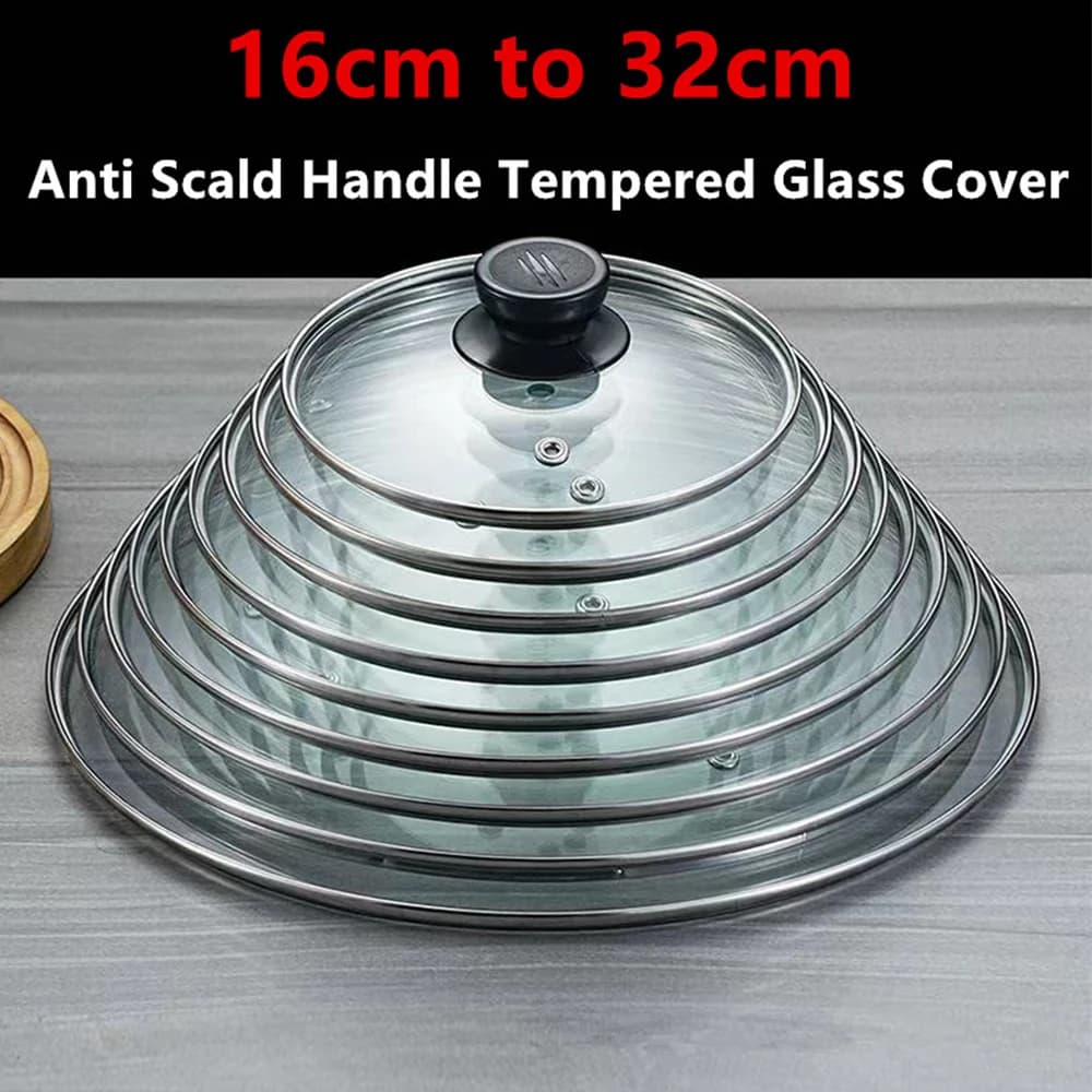 Copri pentola in vetro temperato da 16-32 cm Copri pentola circolare antiscottatura Copri pentola visibile Utensili da cucina Accessori da cucina