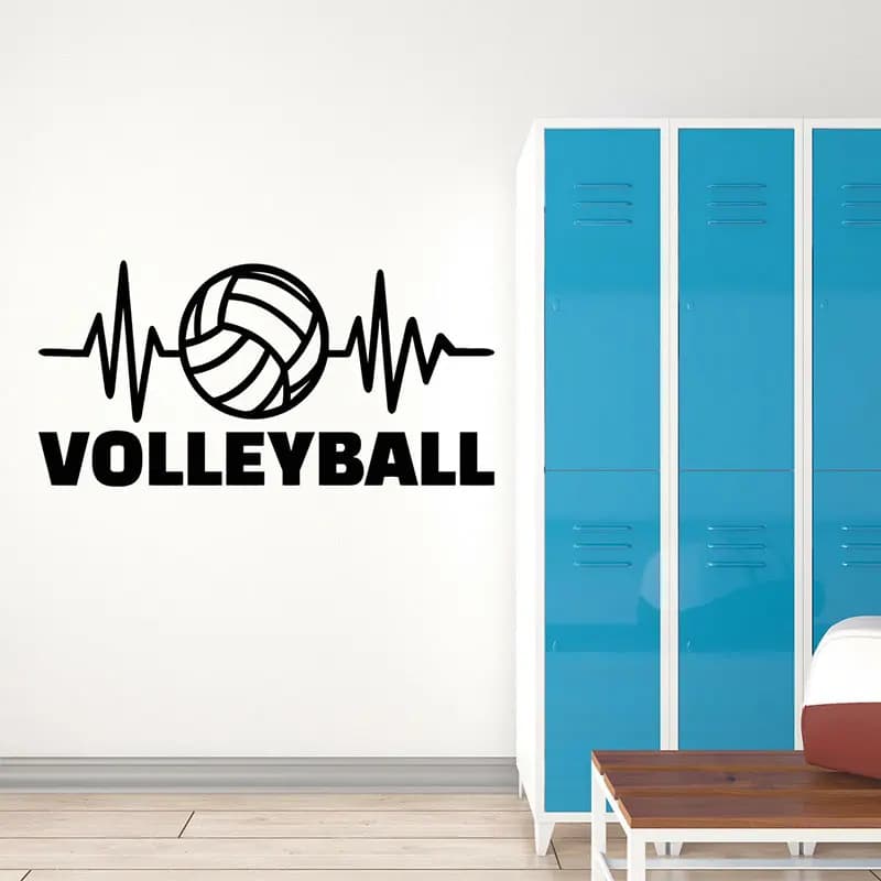 Amore Partita di Pallavolo Sport Palla Cartello Pulsazione Autoadesivi Della Parete Del Vinile Della Decalcomania Stadio Decor Adolescente Camera Da Letto Smontabile Murale 3457