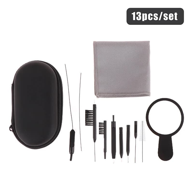 13 pz Kit di Pulizia per Apparecchi Acustici Aste di Ventilazione Cacciaviti Spazzola Vent Cleaner Tripla Lente di Ingrandimento Auricolari Spazzola di Pulizia