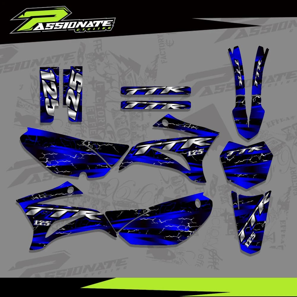 Adesivi Grafici Completi Personalizzabili per Moto YAMAHA TTR 125 TTR125 2008-2023 con Numero e Nome Personalizzati