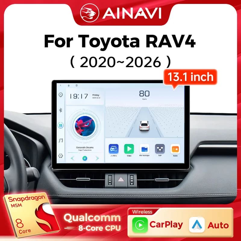Ainavi 13.1 Pollici Per Toyota RAV4 2019 2020 2021 2023 2025 XA50 2K HDMI Autoradio CarPlay Android Auto Lettore 4G Auto Multimediale