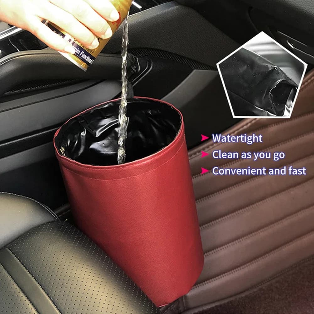 Bidone della spazzatura per auto pieghevole Bidone della spazzatura portatile Scatola di immagazzinaggio Secchio Borsa impermeabile Cestino dei rifiuti Spazzatura per auto Accessori interni auto