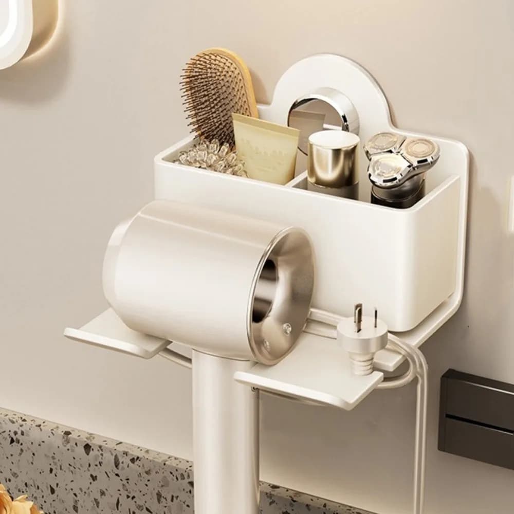 Carbon Steel Hair Dryer with Suction Cup, Without Drilling, Anti-rust, Space Saving, Wall Mounting