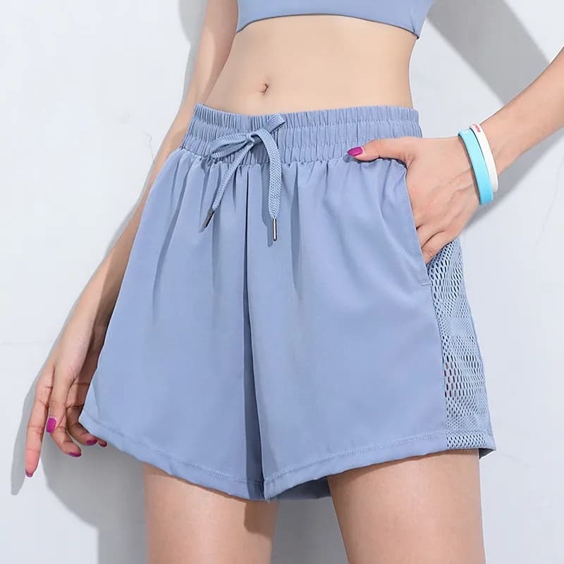 Summer Yoga Shorts Casual Running Shorts Women Jogging Fitness Gym 2 in 1 Workout Shorts Quick Drying Breathable Sports Shorts