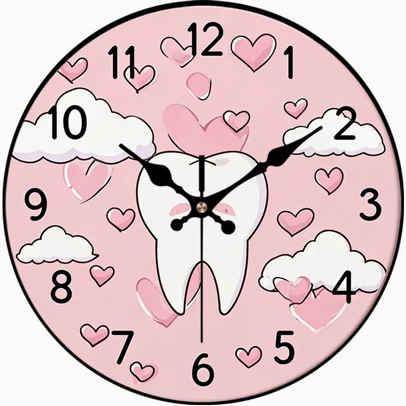2D Piatto. 1 pezzo, orologio da parete a forma di cuore rosa, orologio rotondo silenzioso, decorazione perfetta per camera da letto, soggiorno, ufficio, cucina