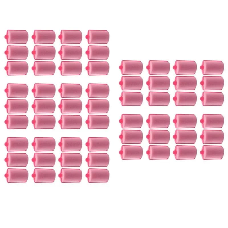 ABUP-60 Pieces Bigodini in Sponge Dark Pink Soft for Hairstyles, Hairdresser Tool