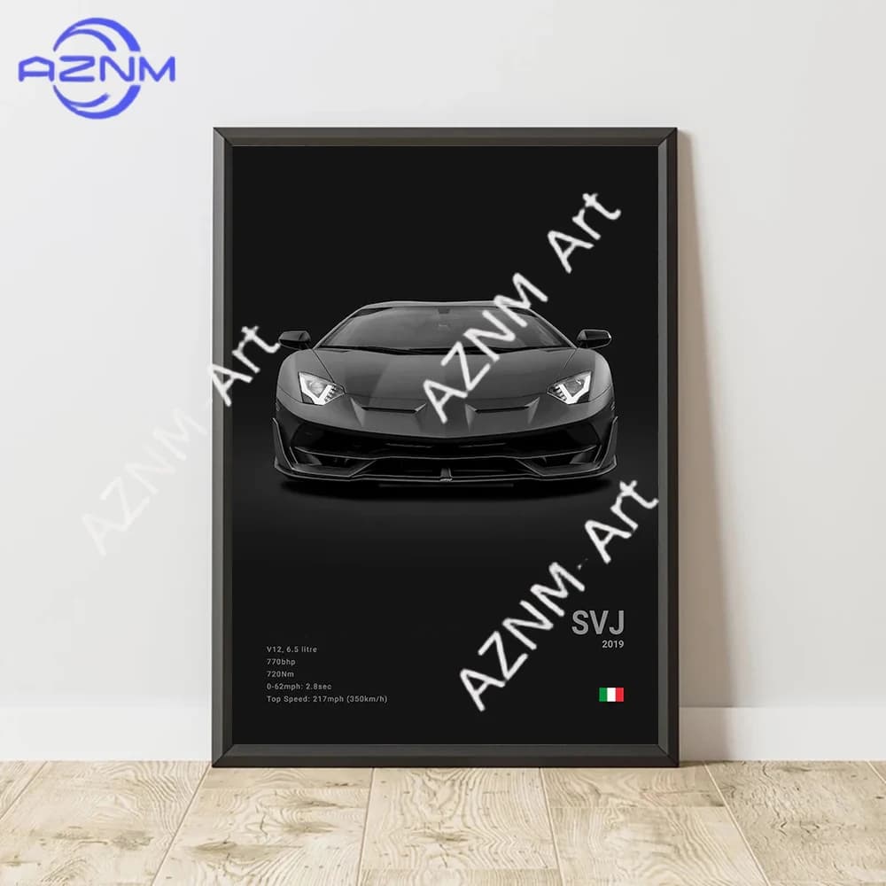 COUNYACH SVJ URUS Canvas Wall Art Print Poster STO VENENO Supercar Decorative Painting Modern Home Decor Car Lover Gift Unframed