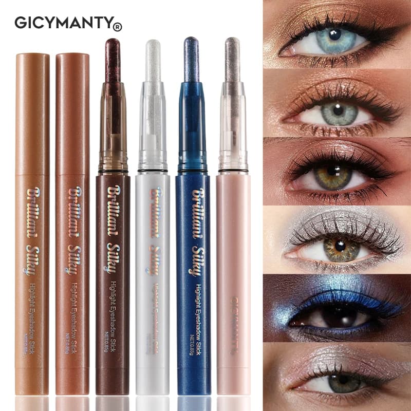 Lighting shade pencil with fine glitter, long lasting color, durable, intense gloss effect